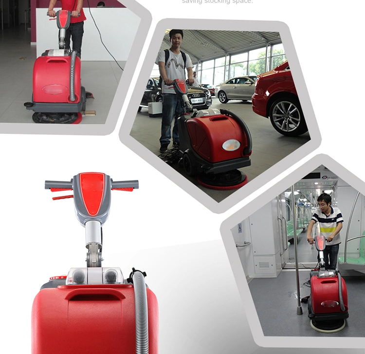 Automatic Industrial Walk-Behind Floor Scrubber Dryer with Compact Size