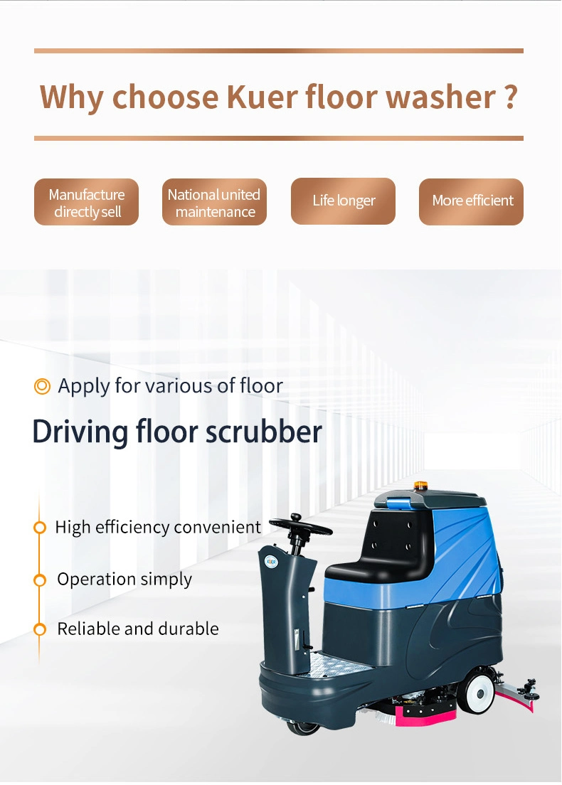 High Quality Ride on Commercial Industrial Electric Auto Tile Hard Floor Cleaning Machine Scrubber Dryer for Hotel Supermarket Factory Warehouse
